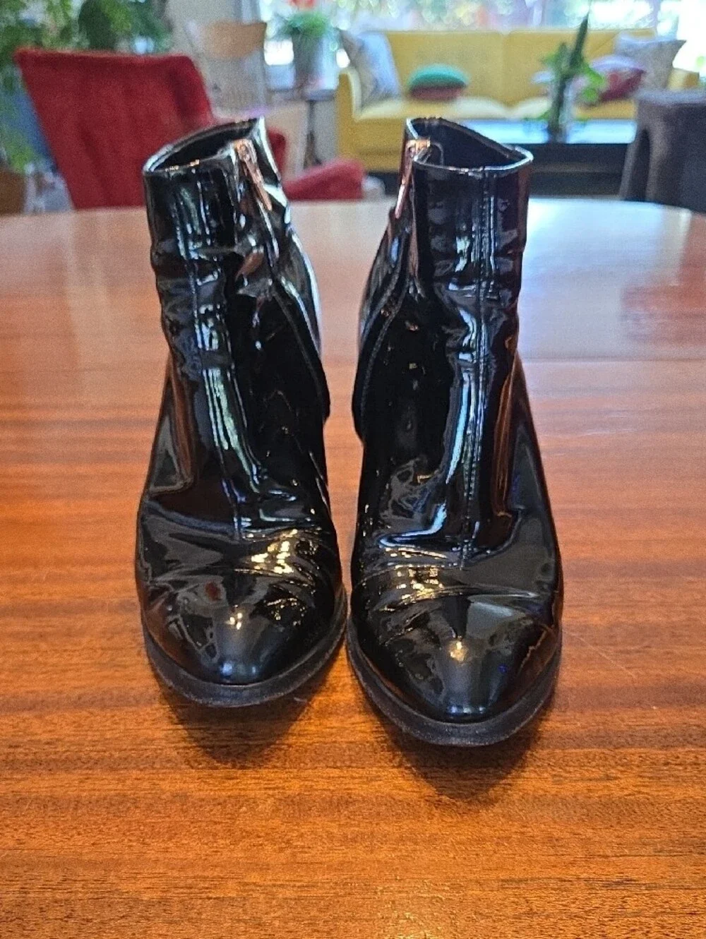 Alexander Wang Black Patent Leather Booties, Size 38